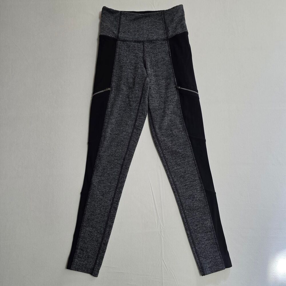 Athleta Metro Drifter High Rise Herringbone Leggings with Zip Pockets XXS